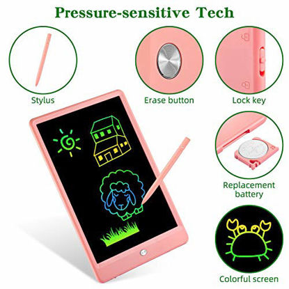 Picture of Writing Tablet 10 Inch Drawing Pad, Colorful Screen Doodle Board for Kids, Girls Gifts Toys for 3 4 5 6 7 8 9 10 Year Old Girls and Boys (Pink)
