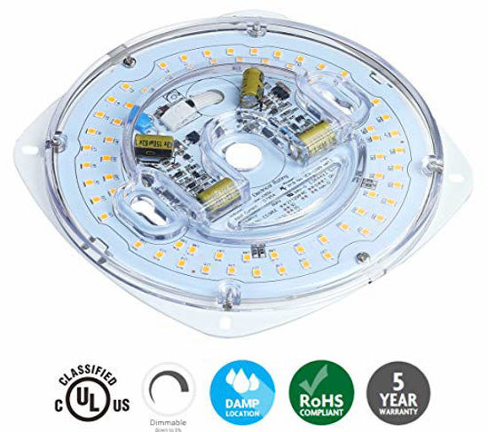 Picture of Silverlite 5.5" PCB Size, 6.73" Overall Size,23W,5000K,1800LM,120V,CRI80,Dimmable LED Light Engine,Retrofit Light Kit for Ceiling Flush Light,Ceiling Fan Light,Pendant,Lantern,Garden Light, UL/ES/JA8