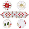 Picture of OurWarm Christmas Embroidered Table Runners Poinsettia Holly Leaf Table Linens for Christmas Decorations 15 x 69 Inch