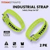 Picture of Titan Industrial Straps - Safety Strap Set to Secure Splits, Cargo Bikes, Garden Hoses, Wood Working Projects - 70 lb. Working Load, 20" Length, Fluoro Yellow, 2-Pack