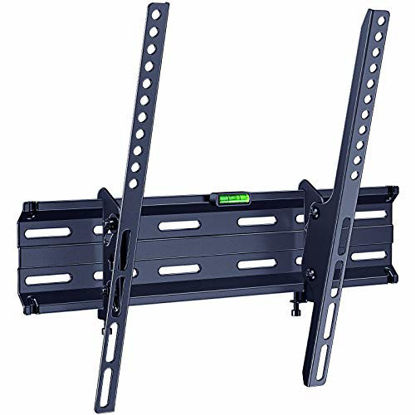 Picture of ERGO TAB Tilt TV Wall Mount Bracket Low Profile Fits Most 26-55 Inch LED LCD OLED Flat Curved Screen TV with 16 Inch Studs VESA 400x400mm, Holds up to 99 lbs, Black