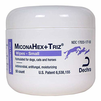 Picture of Dechra MiconaHex + Triz Wipes For Dogs, Cats & Horses (50ct)