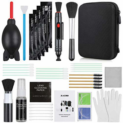 Picture of Zacro 17-in-1 Camera Cleaning Kit for DSLR Cameras (Canon, Nikon,Sony), with Air Blower/Cleaning Pen/Detergent/Cleaning Cloth/Lens Brush/Carry Case