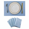 Picture of Home Brilliant Table Mat Set of 6 Heat Resistant Dining Table Placemats for Kitchen, 13x19 inch, Blue