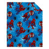 Picture of Marvel Spiderman Wall Crawler Red, White, and Blue Spider Webs Toddler Blanket