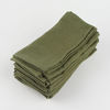 Picture of INFEI Soft Solid Color Linen Cotton Dinner Napkins - Pack of 12 (40 x 40 cm) - For Events & Home Use (Army Green)