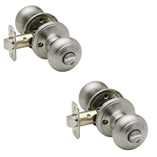 Picture of Copper Creek CK2030SS-2 Colonial Privacy Function Door 2 knob Multipack, Satin Stainless Finish