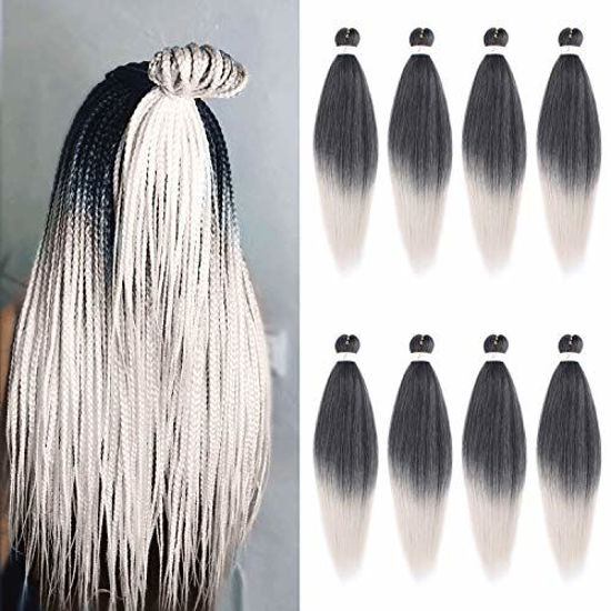 Pre Stretched Braiding Hair 26inch 8 Packs Hot Water Setting Professional Box BR