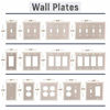 Picture of SleekLighting Pack of 4 Wall Plate Outlet Switch Covers | Decorative Satin Nickel | Variety of Styles: Decorator/Duplex/Toggle & Combo| Size: 1 Gang Toggle