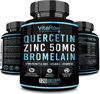 Picture of Quercetin 500mg Supplement, Zinc 50mg, Vitamin C, Vitamin D3 for Immune support, A Zinc Quercetin Supplement with Bromelain Immunity Booster, Antioxidants & Anti Inflammatory Quercetin supplements 500