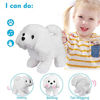 Picture of WorWoder Plush Bichon Frise Toy Puppy Electronic Interactive Pet Dog - Walking, Barking, Tail Wagging, Stretching Companion Animal for Kids (Bichon Frise)