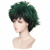 Picture of ColorGround Short Fluffy Layered Anime Cosplay Wig (Green/Black)