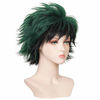 Picture of ColorGround Short Fluffy Layered Anime Cosplay Wig (Green/Black)