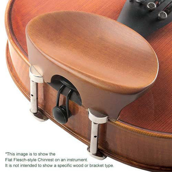 Picture of Flat Flesch 4/4 Violin Chinrest - Ebony with Standard Bracket