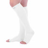 Picture of Doc Miller Open Toe Socks - 1 Pair 15-20 mmHg Moderate Compression Socks Women & Men Support Stockings Travel Shin Splints Varicose Veins (White , Large)