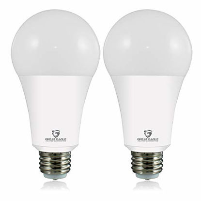 Picture of Great Eagle 50/100/150W Equivalent 3-Way A21 LED Light Bulb 5000K Daylight Color (2-Pack)