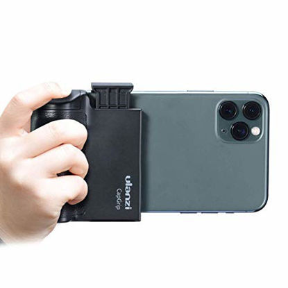 Picture of ULANZI CapGrip Smartphone Camera Shutter Remote Handle Grip with Detachable Wireless Remote Control for iPhone Samsung Google OnePlus Phones Video/Photo Shooting