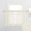 Picture of RYB HOME Half Window Curtains - Linen Textured Sheer Curtains Privacy Semi Sheer Drapes for Small Window Tiers Set for Bedroom Kitchen Cafe Bathroom, Natural, W 52 x L 36, 1 Pair