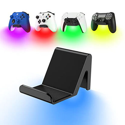 Picture of 2 Pack Controller Holder Wall Mount with 16-Color RGB Light Kit for Xbox One PS4 PS5 Switch Pro Gamepad Controller Stand Holder Adhesive/Screws, DIY Assemble Cool Gaming Accessories by 6amLifestyle