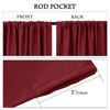 Picture of PONY DANCE Window Curtains Tiers - Home Christmas Decor Rod Pocket Solid Blackout Curtain New Year Valances for Small Bathroom/Bedroom, 42-inch x 36-inch, Red, One Pair