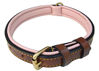 Picture of Soft Touch Collars Padded Leather Dog Collar, Size Small, Brown with Light Pink Padding, 16" Long x 5/8 Wide, Neck Size 11" to 13.5" Inches