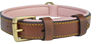 Picture of Soft Touch Collars Padded Leather Dog Collar, Size Small, Brown with Light Pink Padding, 16" Long x 5/8 Wide, Neck Size 11" to 13.5" Inches