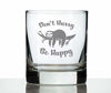 Picture of Don't Hurry Be Happy - Funny Sloth Whiskey Rocks Glass Gifts for Men & Women - Fun Whisky Drinking Tumbler Décor