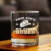 Picture of Ain't My First Rodeo - Whiskey Rocks Glass Gift - Funny Cowboy or Cowgirl Gifts for Men & Women - Engraved Sayings