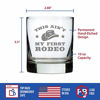 Picture of Ain't My First Rodeo - Whiskey Rocks Glass Gift - Funny Cowboy or Cowgirl Gifts for Men & Women - Engraved Sayings