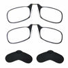 Picture of Noble Ultra Slim and Flat Reading Glasses Thin and Flexible Rimless (2 Pairs) Enhanced Comfort Nose Rest, Armless Pocket Size Readers with 2 Stick-on Silicone Case Holder (Black, +1.50)