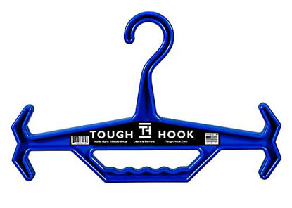 Picture of Original Tough Hook | Heavy Duty, Multipurpose Gear Hanger | 200 lb Load Capacity | Made in USA | High-Impact Plastic for Extreme Durability (Blue)