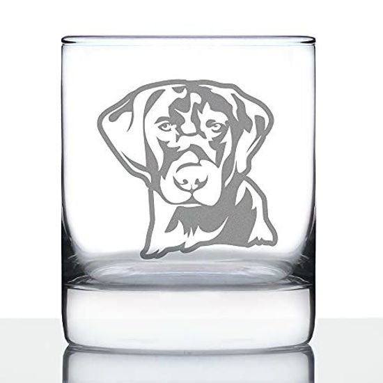 Picture of Black Lab Face - Whiskey Rocks Glass for Men & Women - Labrador Retriever Gifts - Fun Whisky Drinking Tumbler Decor