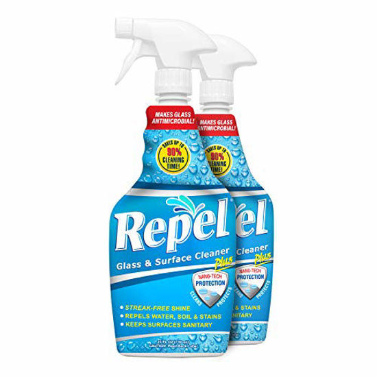 Picture of REPEL Glass & Surface Cleaner 25 fl. oz. - Cleans & Repels water spots and dirt on glass, mirror, tile and multi surface by UNELKO- Clean-X Invisible Shield (2)