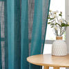 Picture of NICETOWN Linen Sheer Curtains 84" L for Living Room, Eyelet Top Semitransparent Sheer Vertical Drapes Causal Window Treatment for Porch/Sliding Door, W52 x L84, 2 Panels, Teal