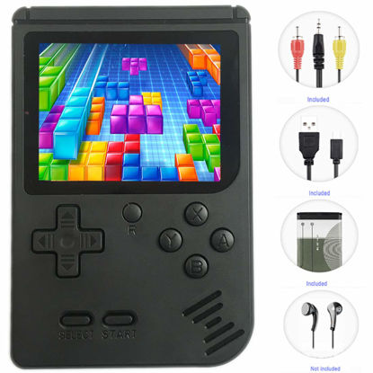 Picture of Haopapa Retro FC Handheld Games Console for Kids 4-8, Arcade Style Video Games Gaming System Built in 400 Classic Old School Games 3" LCD USB Charge and TV-output, Birthday Gifts for Boys Girls（Black）