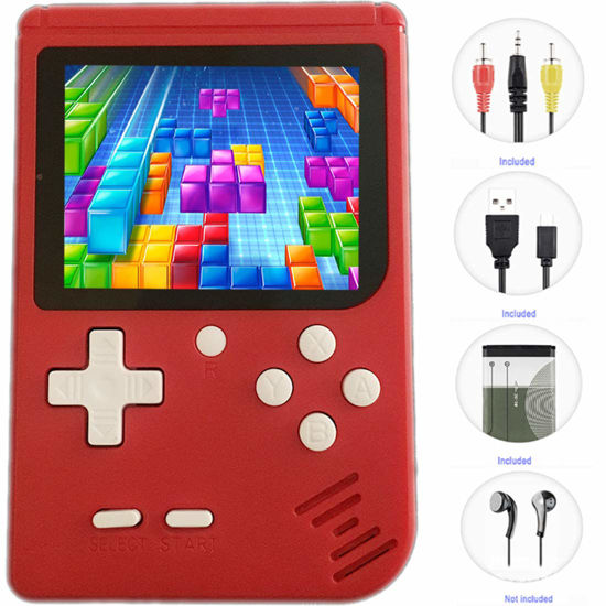 Picture of Haopapa Retro FC Handheld Games Console for Kids 4-8, Arcade Style Video Games Gaming System Built in 400 Classic Old School Games 3" LCD USB Charge and TV-Output, Birthday Gifts for Boys Girls(Red)