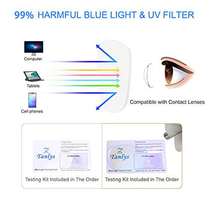 Picture of Tanlys 2 Pack Blue Light Blocking Glasses for Computer Eye Strain [Dry Eye & Sour Eye], Anti UV Reduce Headache Stylish