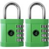 Picture of Padlock (2 Pack) 4 Digit Combination Lock - for Gym School Locker, Outdoor Gate, Shed, Fence, and Storage - Weatherproof Metal - Keyless, Easy to Set, Resettable - Green