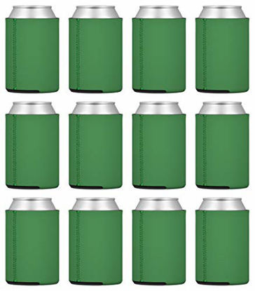 Picture of TahoeBay 25 Neoprene Can Sleeves for Standard 12 Ounce Cans Blank Beer Coolers (Kelly Green, 25)