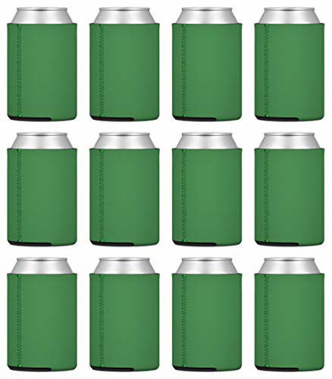 Picture of TahoeBay 25 Neoprene Can Sleeves for Standard 12 Ounce Cans Blank Beer Coolers (Kelly Green, 25)