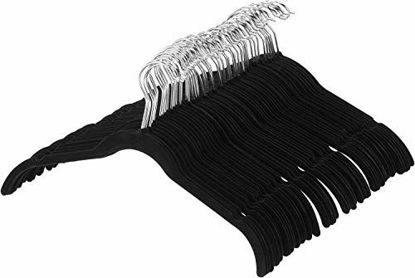 Picture of Amazon Basics Velvet Clothing Hangers - 50-Pack, Black