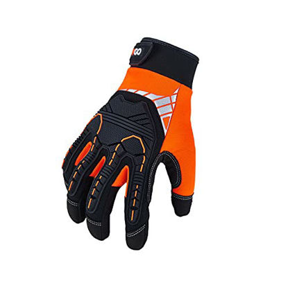 Picture of Vgo 1-Pair Safety Work Gloves, Mechanics Gloves, Impact Gloves, Anti-Vibration Gloves, Rigger Gloves, Heavy Duty (Size M, Orange, SL8849IP)