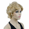 Picture of Lydell Women's Short Wavy Curly Wig Synthetic Hair Full Wig Blonde Highlights 6 inches