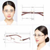 Picture of FEIVSN 3-Pack Rimless Reading Glasses For Women, Lightweight Spring Hinge Readers, Classic Elegant Artistic Eyeglasses UV 400 (Brown 3.0 Etc)