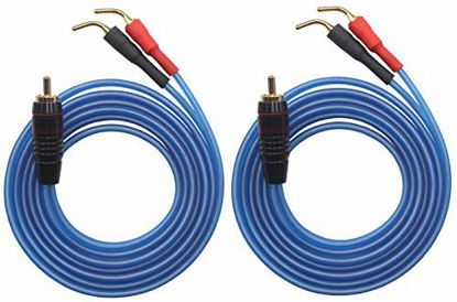 Picture of KK Cable V1-W2 18 Gauge OFC Speaker Wire Pair with RCA Male (White & Red) to 2 Pair Pin (4Pin) Plugs, V1-W2 (1.5M(4.92ft))