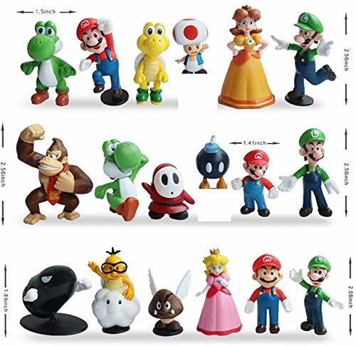 GetUSCart- 18 Pcs/Set Super Mario Bros Super Mary Princess, Turtle ...