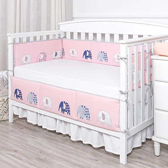 Pink crib cheap bumper pad