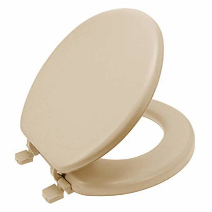 Picture of Ginsey Plastic Hinges, Champagne Standard Soft Toilet Seat, Medium