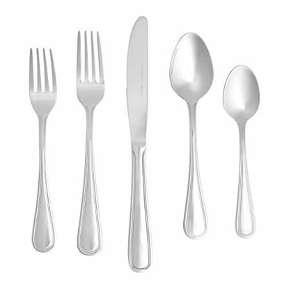 Picture of Amazon Basics 20-Piece Stainless Steel Crown Flatware Set, Service for 4