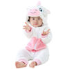 Picture of MICHLEY Unisex Baby Boy Girl Hooded Romper Winter Animal Cosplay Jumpsuit Pajamas, White, 2-5months, Size 70